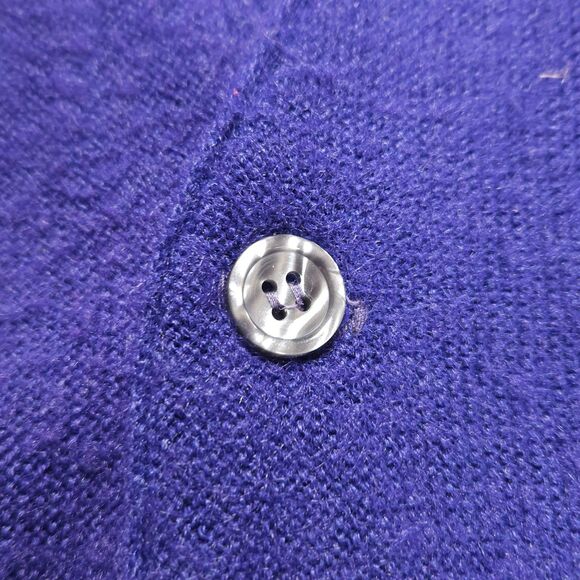 Vintage Izod Lacoste Cardigan Sweater Men L Blue Preppy Grandpa USA 80s - Picture 2 of 12